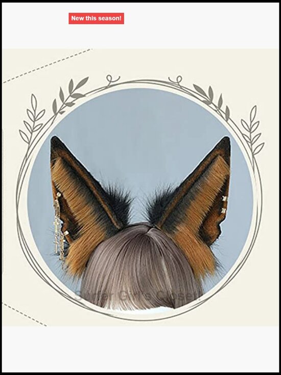 Handmade Faux Fur Wolf Fox Ear Headband Cosplay Hair Accessory Adult main image 6